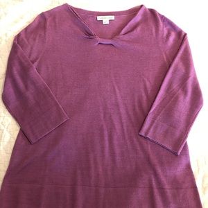 Lightweight 3/4 sleeve light purple sweater